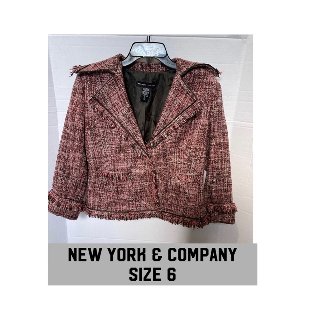 NY&CO 2 button fringe coat size 6